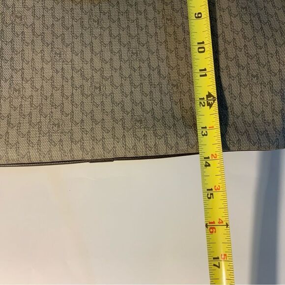 MONTBLANC  BROWN GRAY SIGNATURE BAG PVC LEATHER ITALY Excellent - Picture 13 of 16